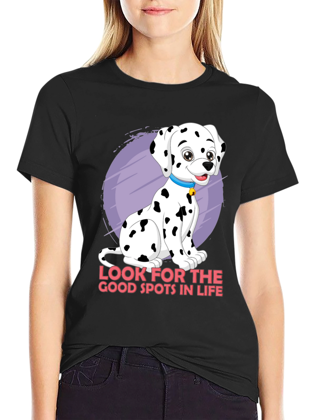 Dalmatian Spots of Life Black Graphic Tee