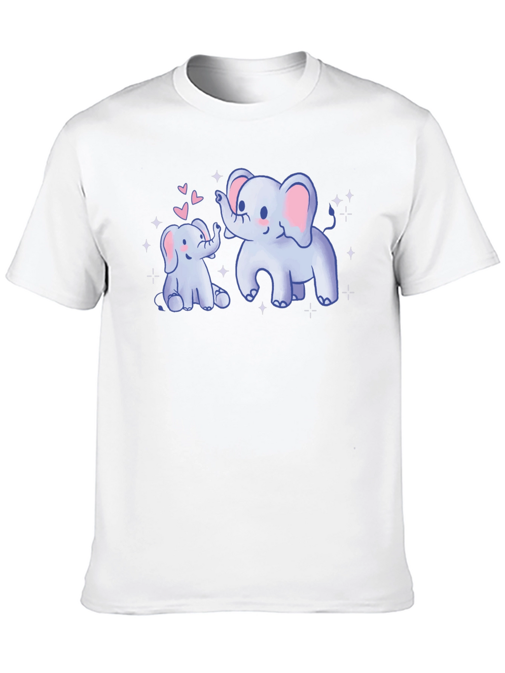 Cute Elephant Mom & Baby Black T-Shirt