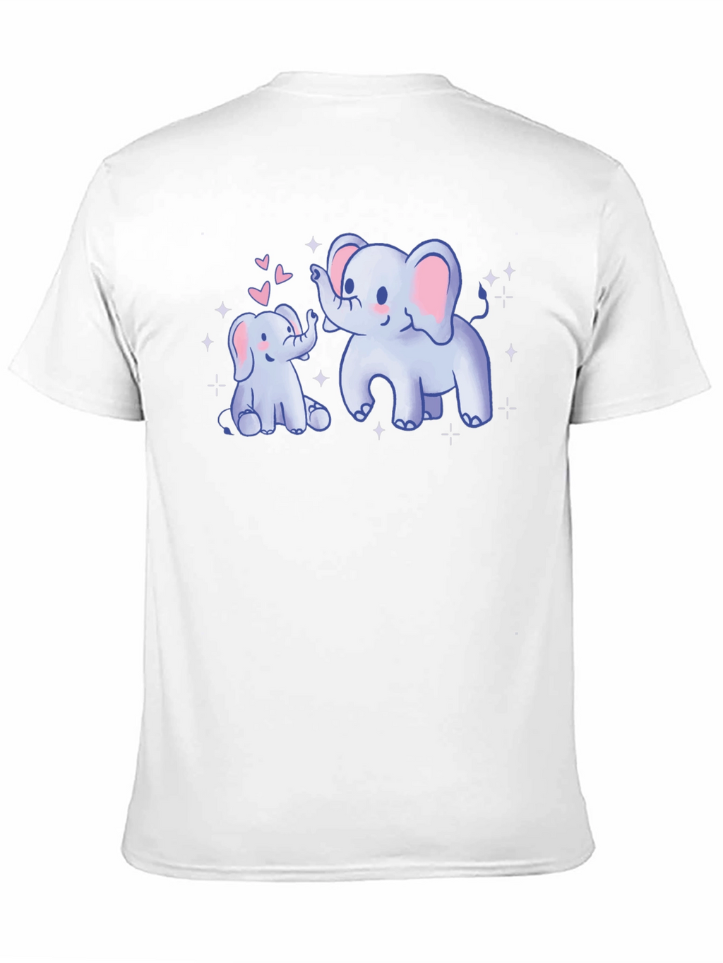 Cute Elephant Mom & Baby Black T-Shirt