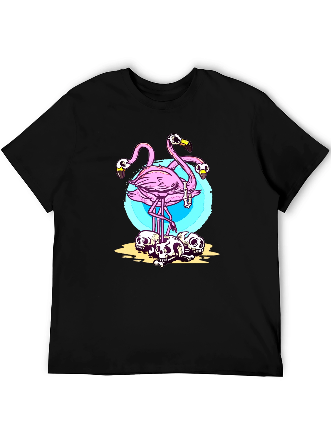 Flamingo Skull Graphic Tee - Unique Design