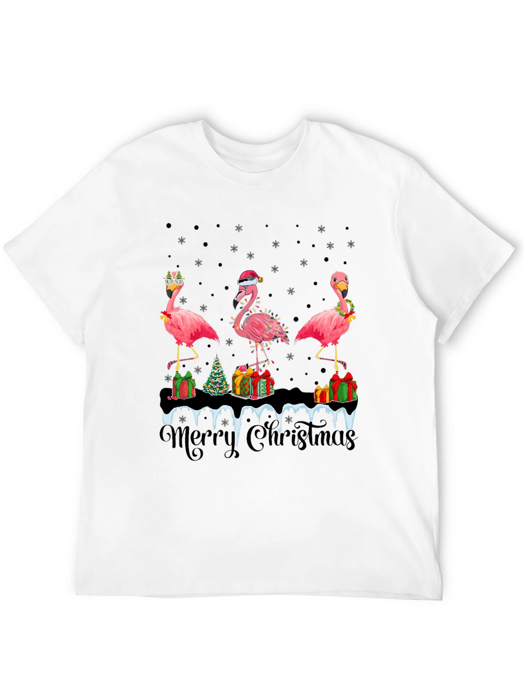 Festive Flamingo Christmas T-Shirt
