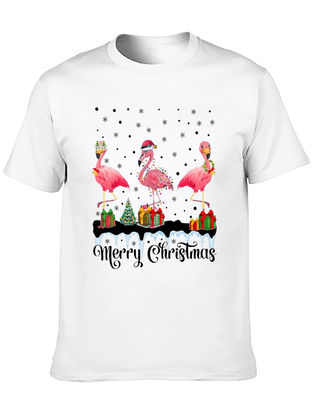 Festive Flamingo Christmas T-Shirt