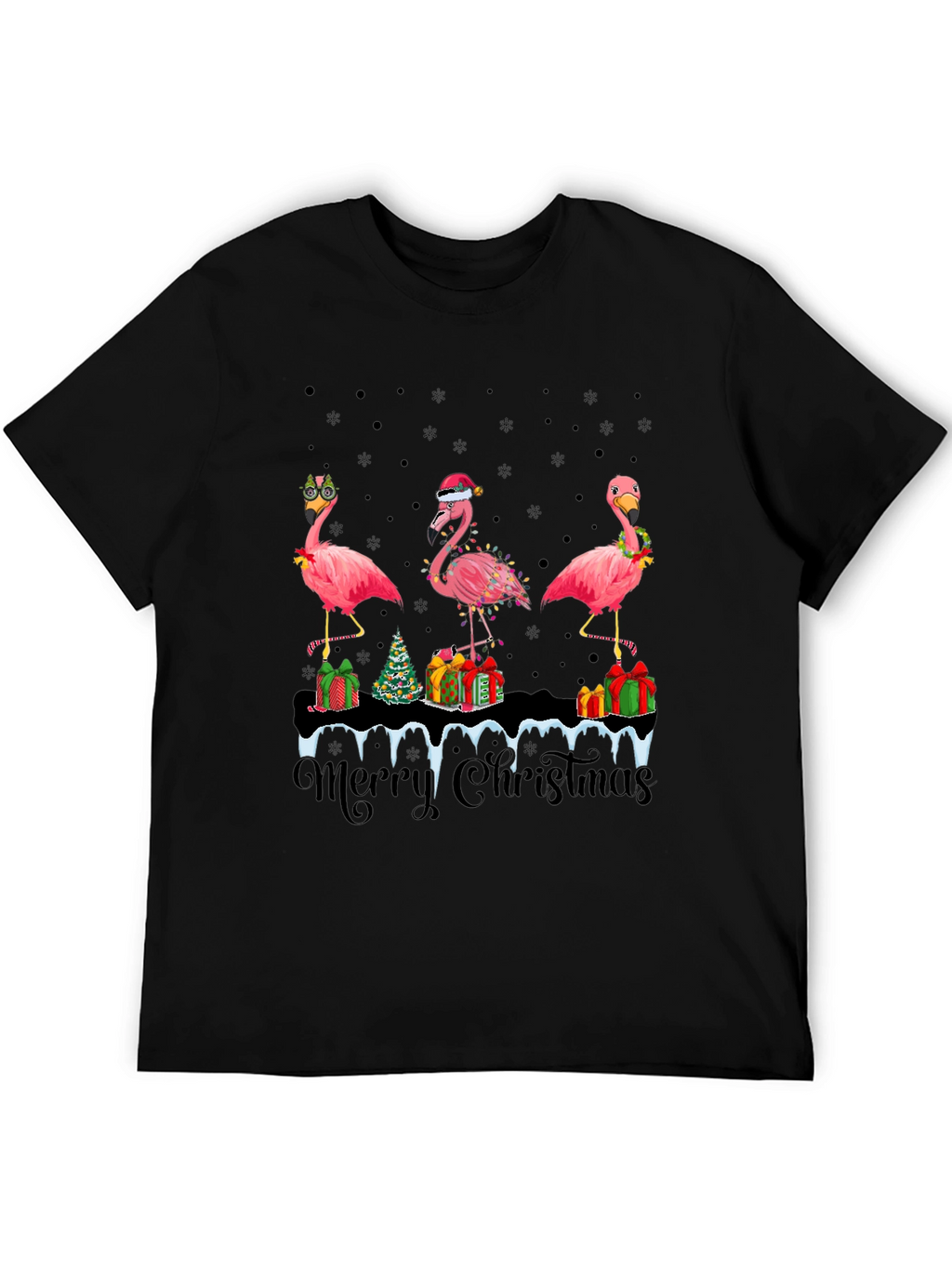 Festive Flamingo Christmas T-Shirt