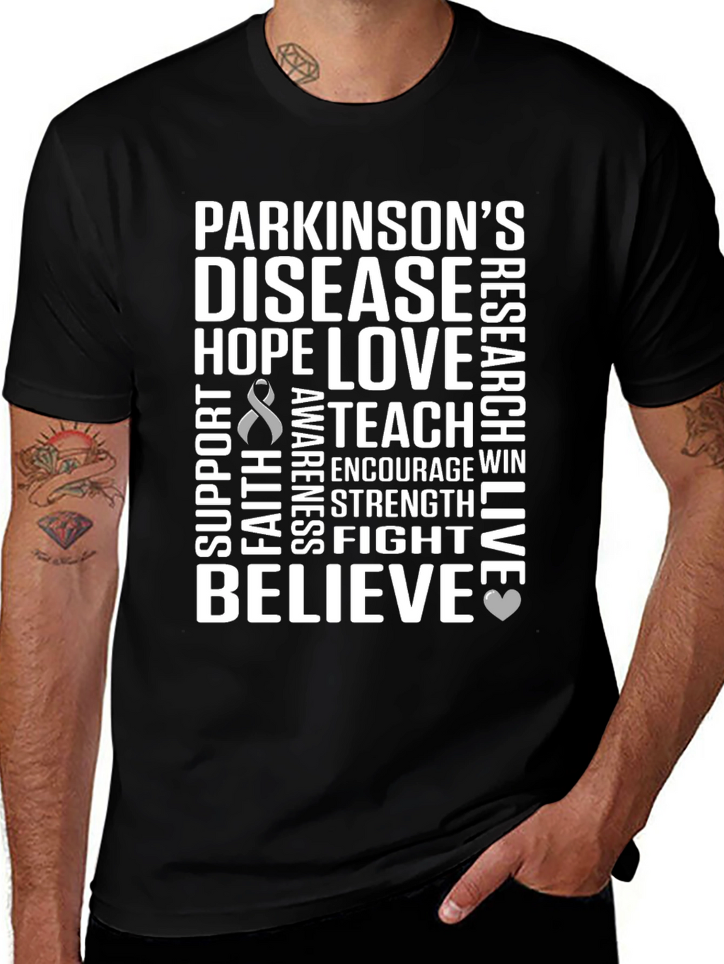 Parkinsons Awareness T-Shirt - Hope Love Believe