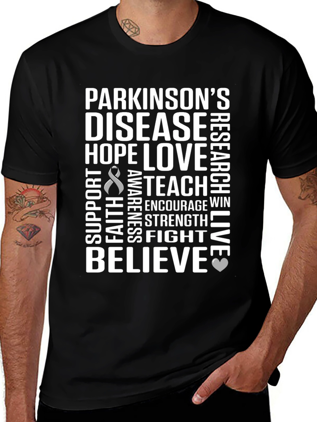 Parkinsons Awareness T-Shirt - Hope Love Believe