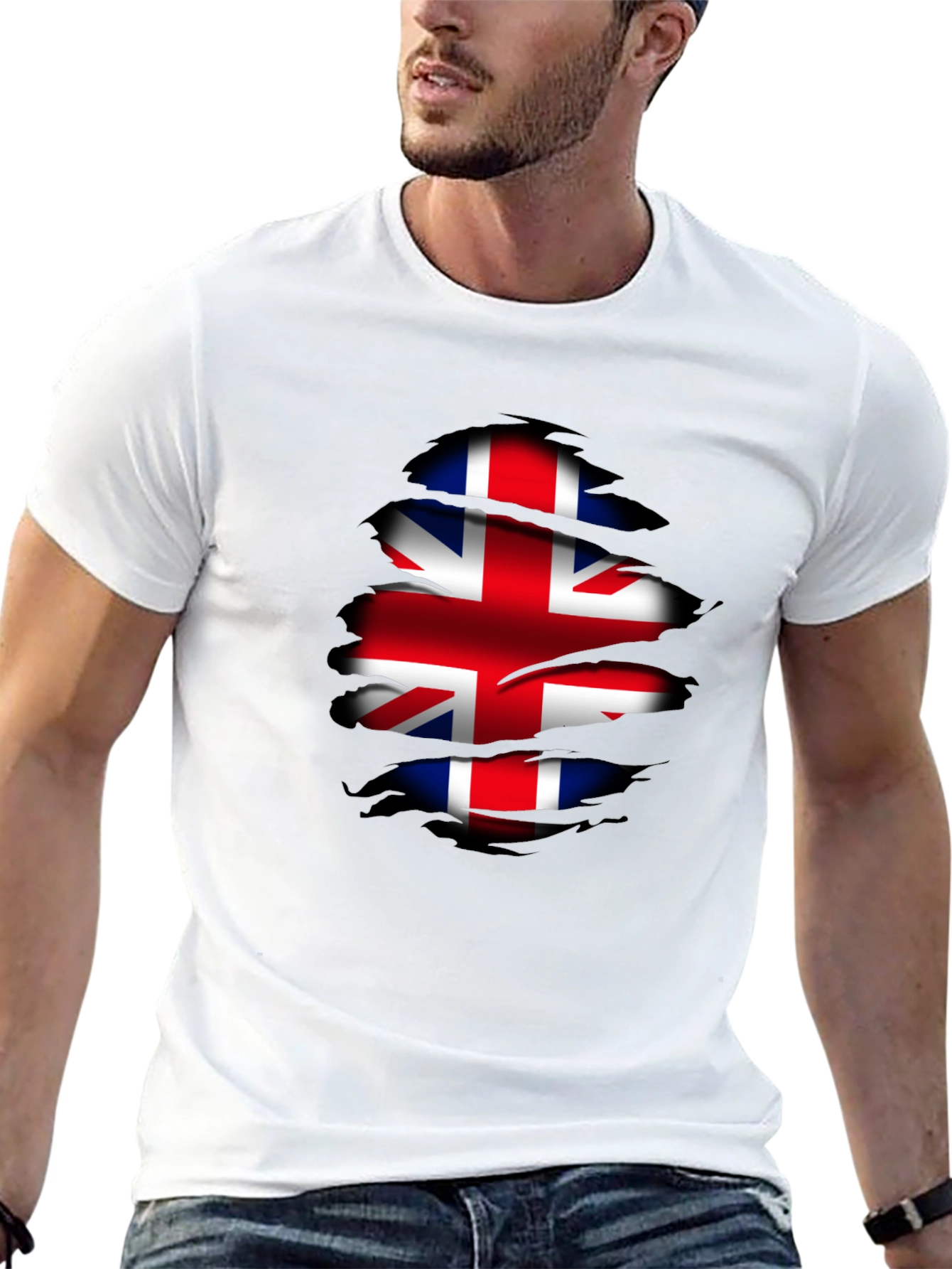Union Jack Ripped T-Shirt - Patriotic UK Pride Tee