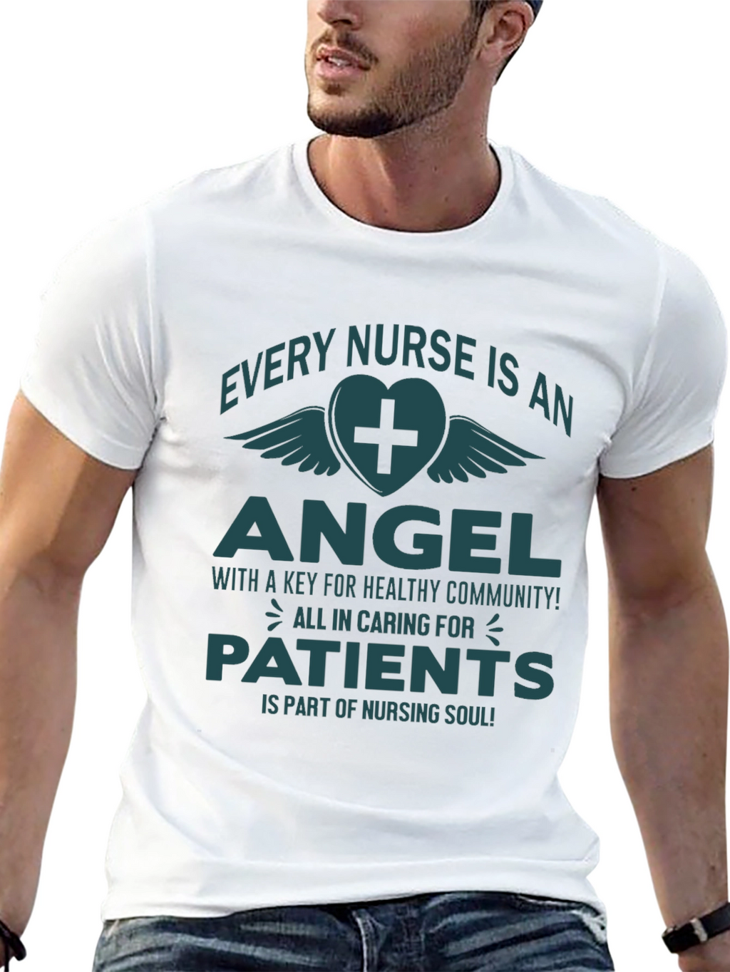 Nurse Angel T-Shirt - Caring for Patients