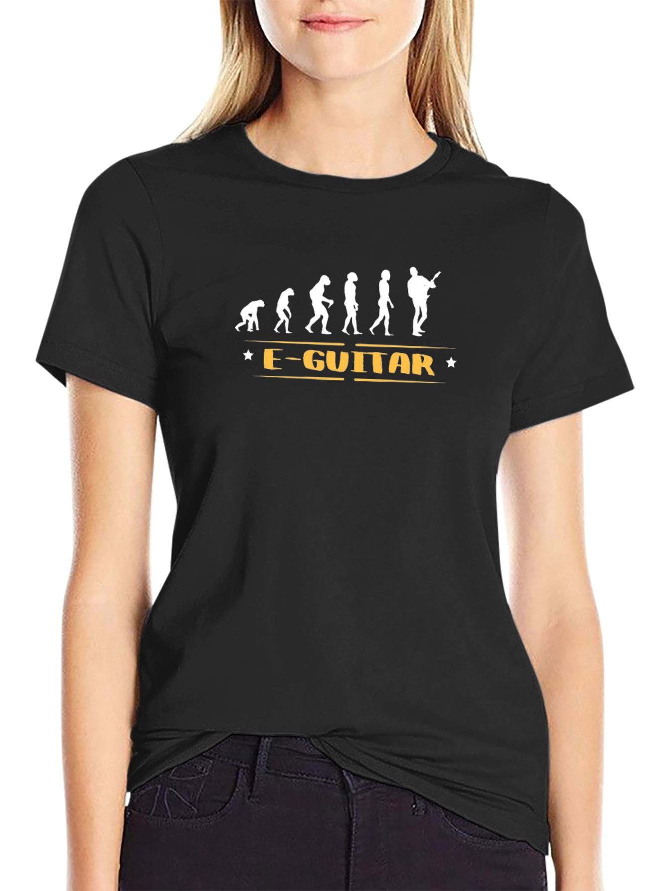 Evolution of Guitarist Graphic T-Shirt - Black