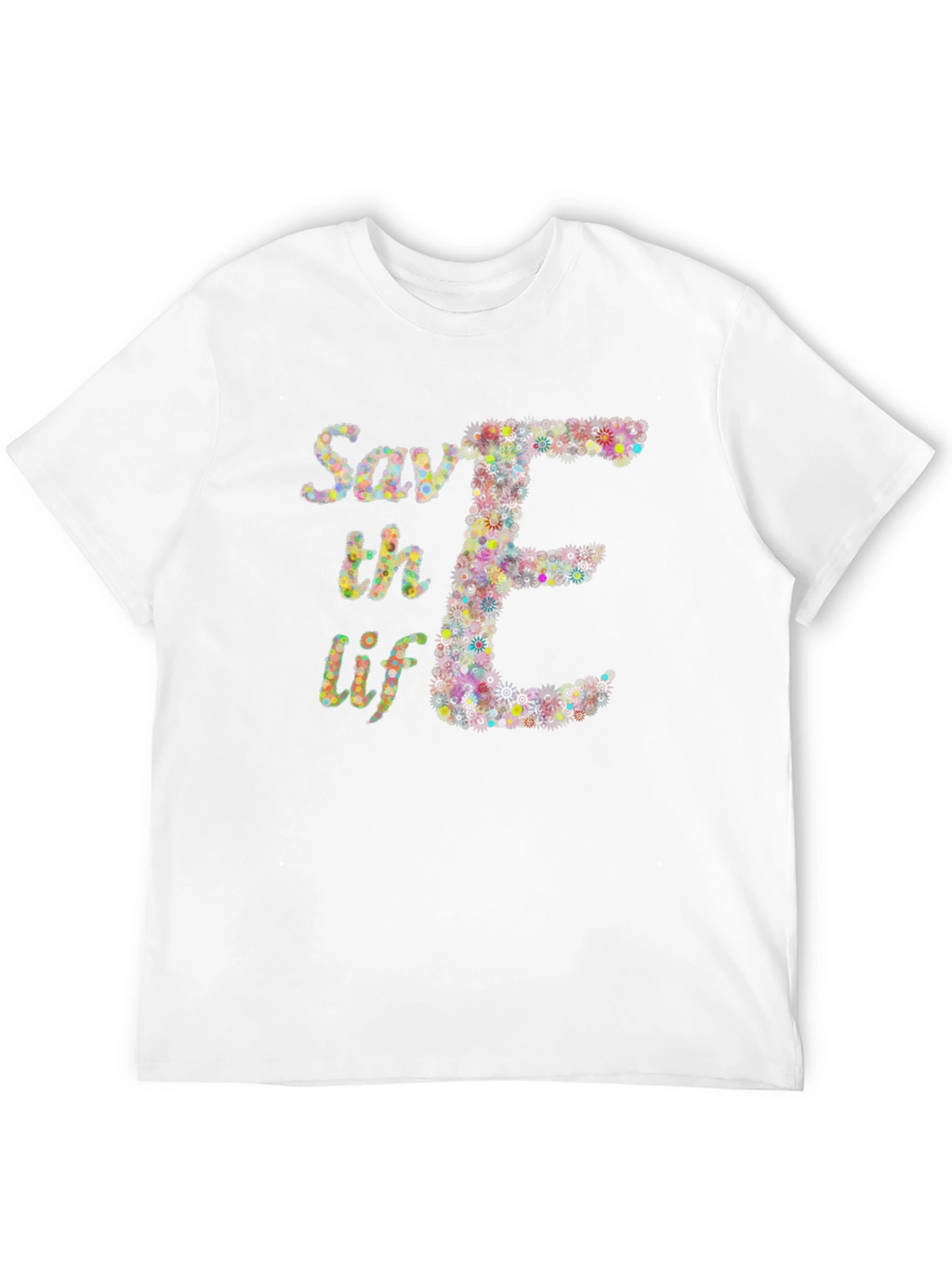 Save the Elephants T-Shirt Floral E Design