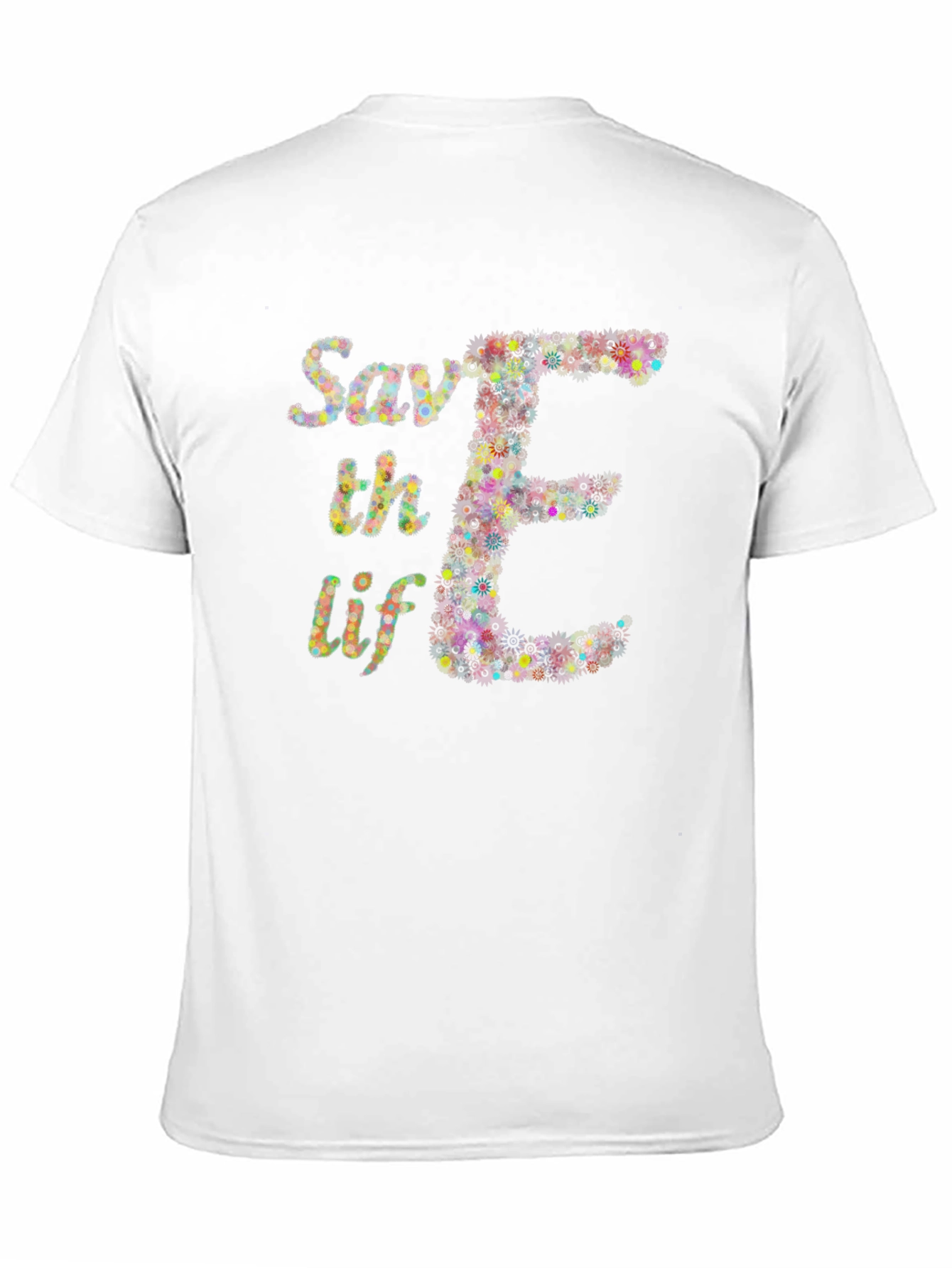 Save the Elephants T-Shirt Floral E Design