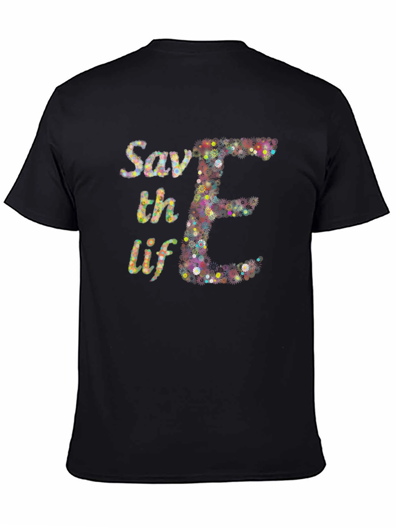 Save the Elephants T-Shirt Floral E Design