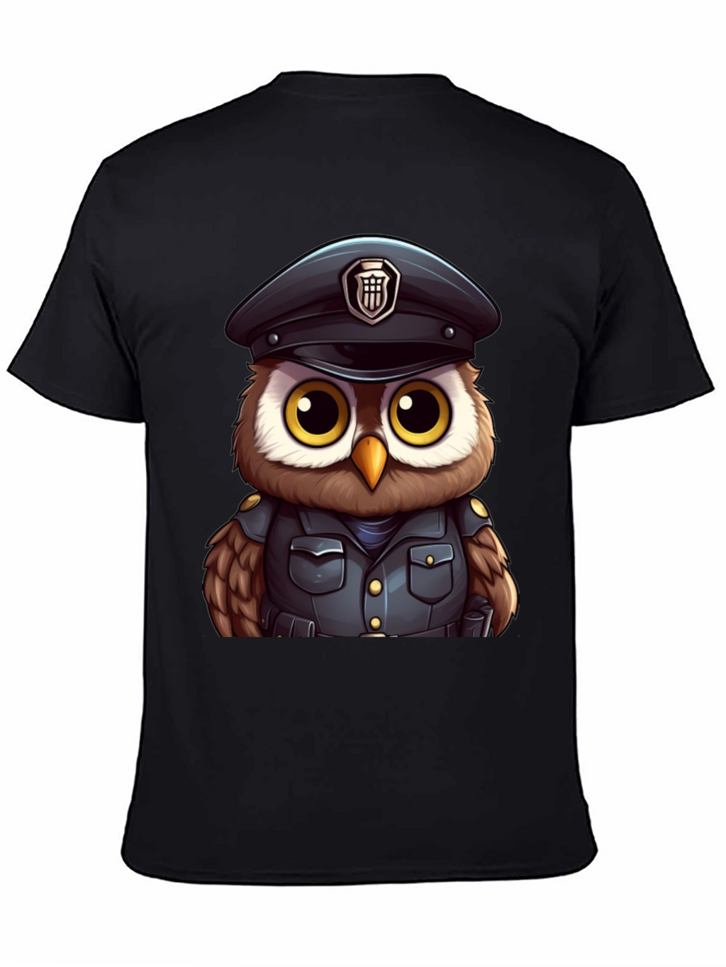 Police Owl T-Shirt - Unique Cartoon Design