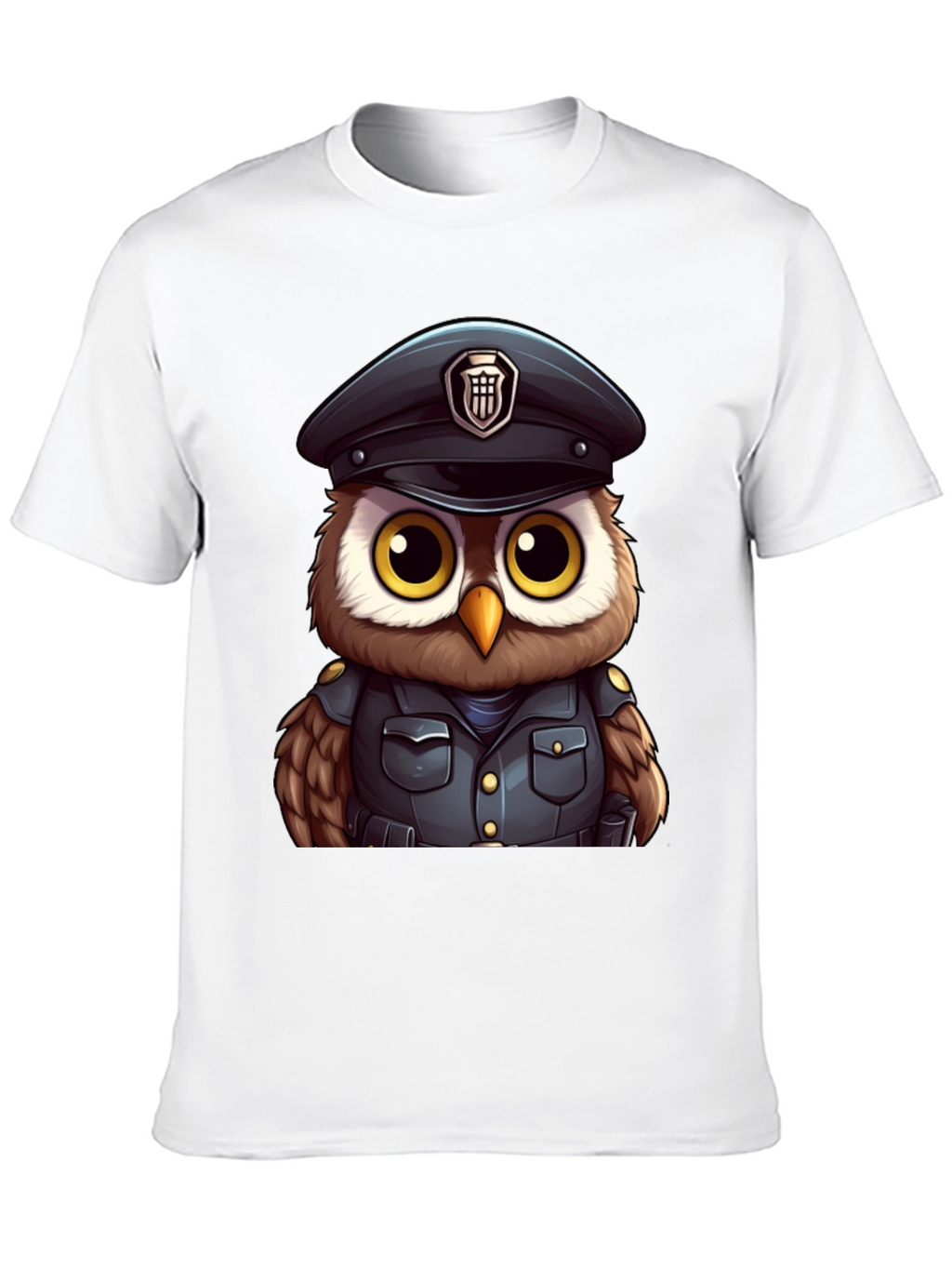 Police Owl T-Shirt - Unique Cartoon Design