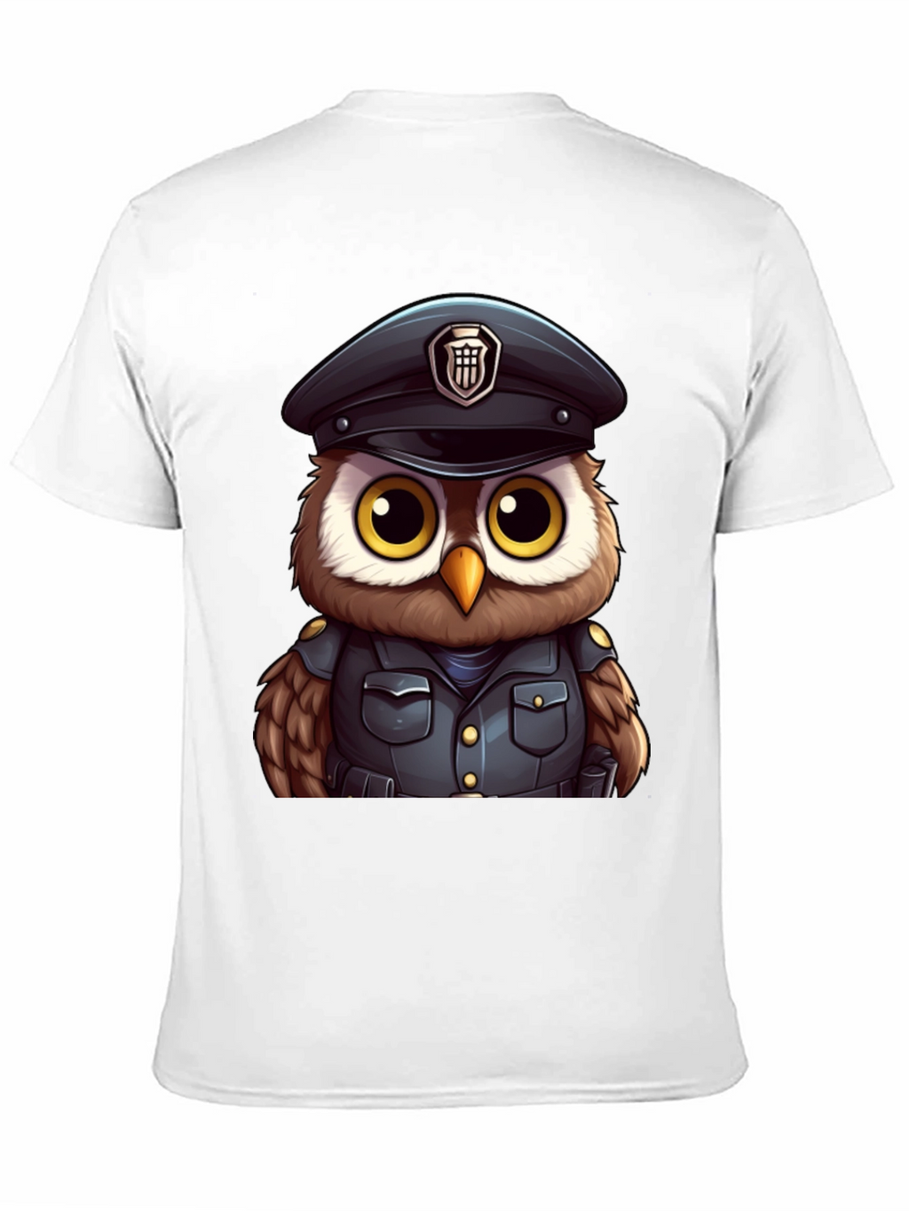 Police Owl T-Shirt - Unique Cartoon Design
