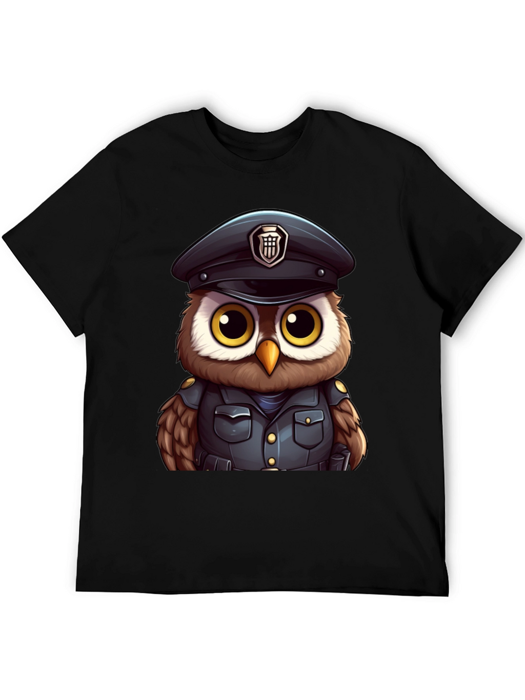 Police Owl T-Shirt - Unique Cartoon Design