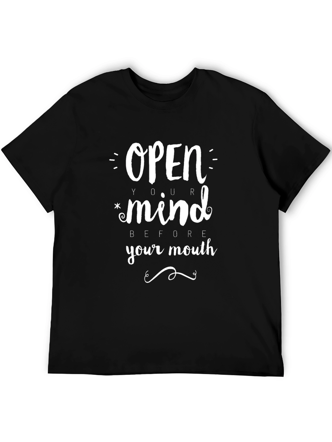 Open Your Mind Graphic Tee - Black Cotton