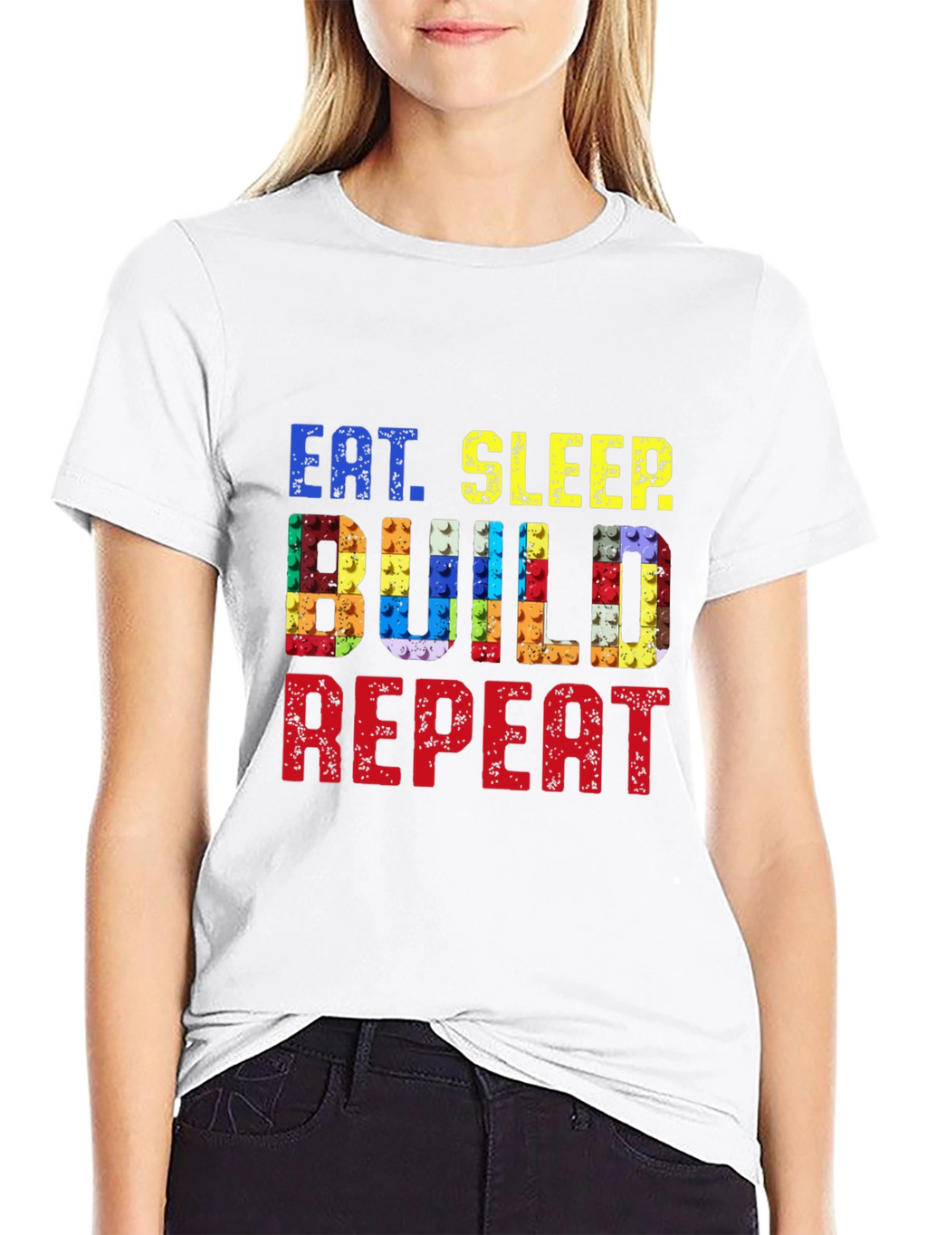 Eat Sleep Build Repeat Black T-Shirt