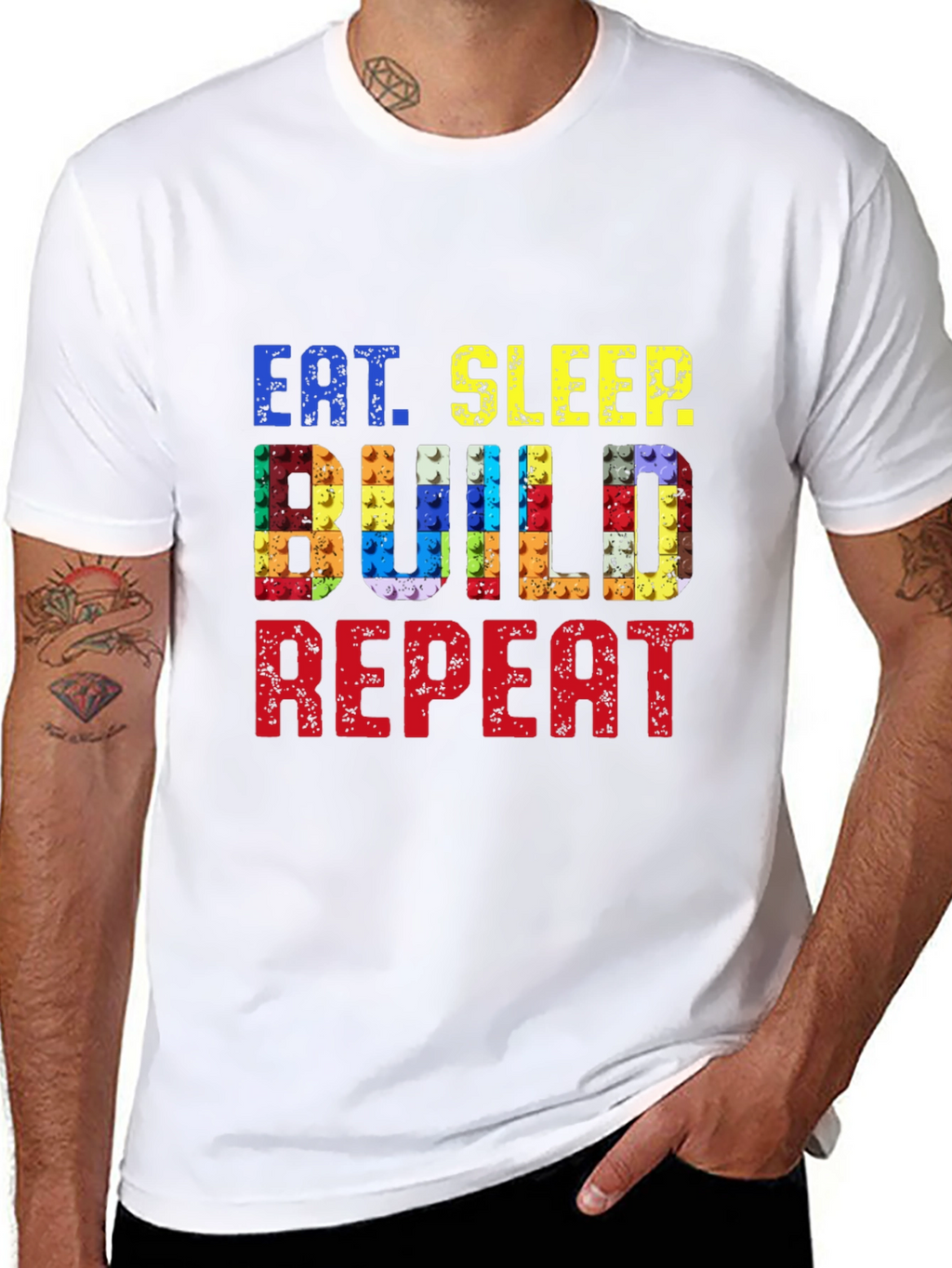 Eat Sleep Build Repeat Black T-Shirt