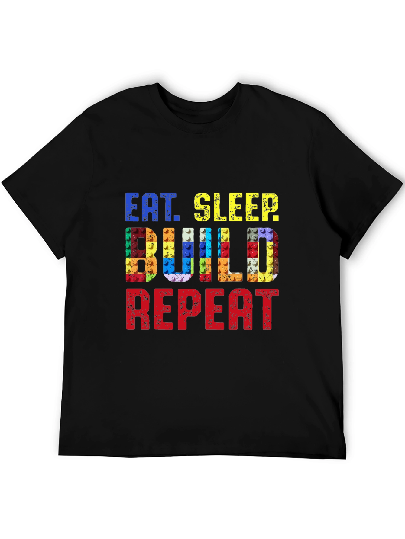 Eat Sleep Build Repeat Black T-Shirt