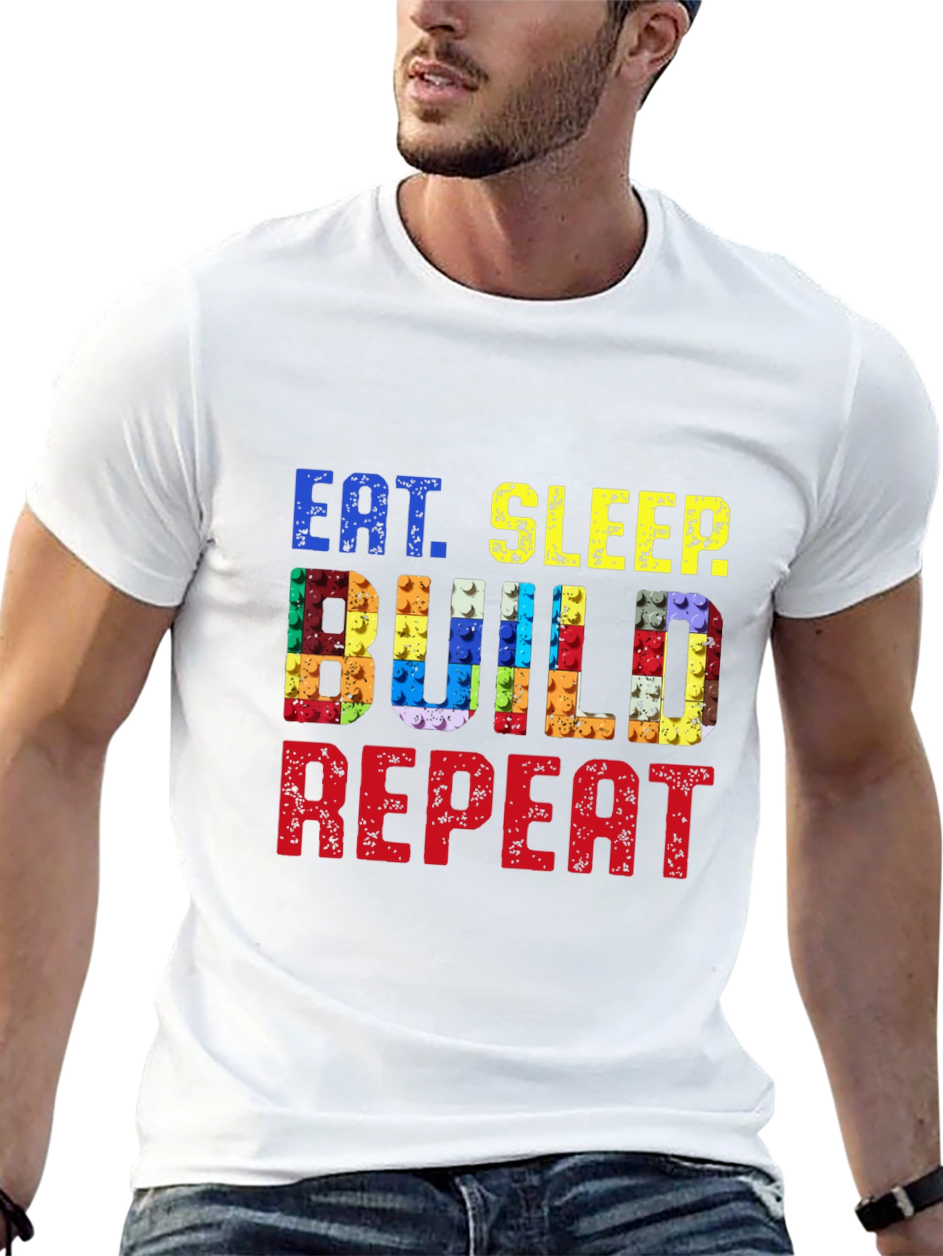 Eat Sleep Build Repeat Black T-Shirt