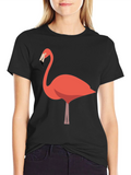 Cool Flamingo Graphic Black T-Shirt