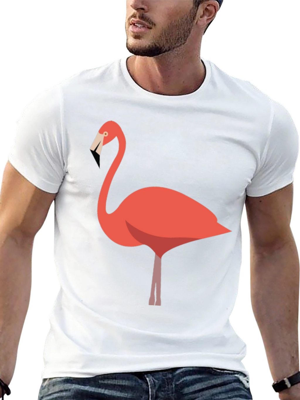 Cool Flamingo Graphic Black T-Shirt