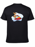 Jet Ski Horse Graphic T-Shirt - Black