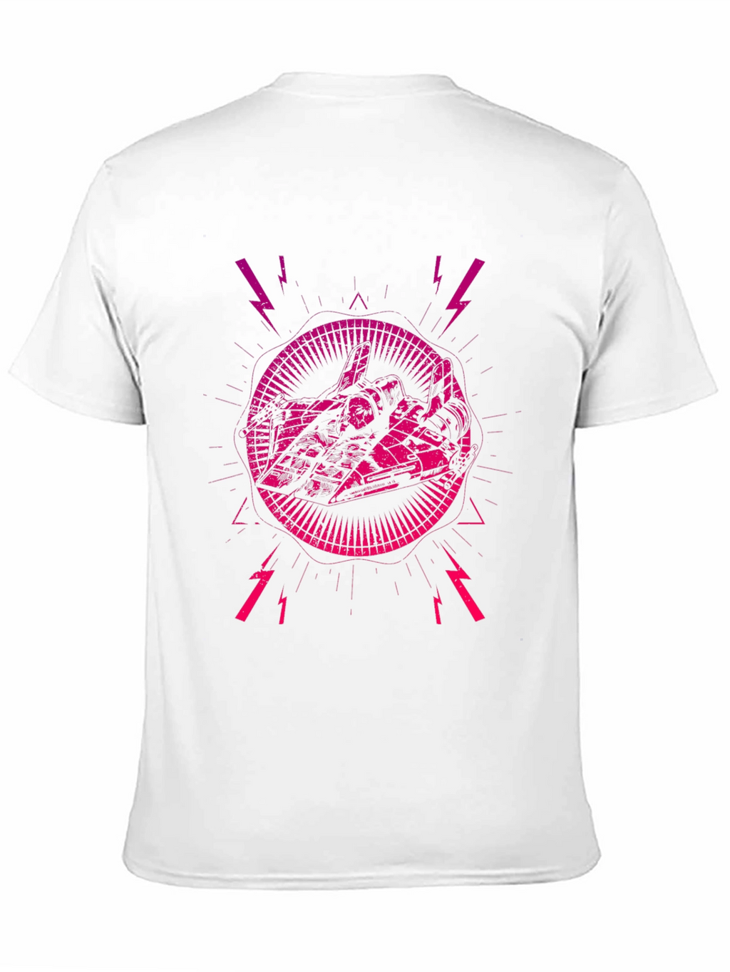Edgy Graphic Tee: Sci-Fi Lightning Strike Design