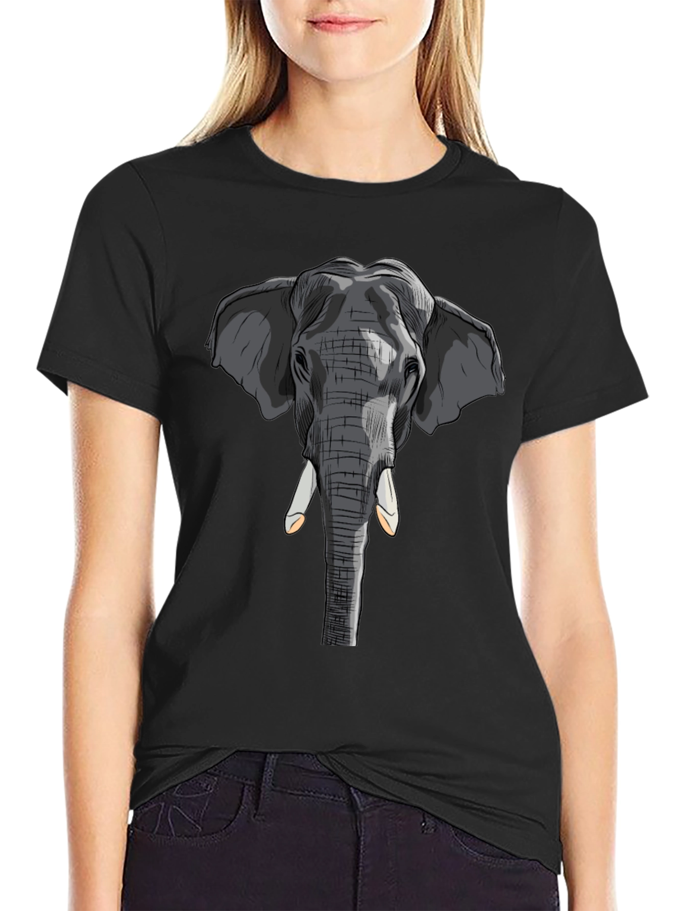 Elephant Graphic T-Shirt - Stylish Animal Print Tee