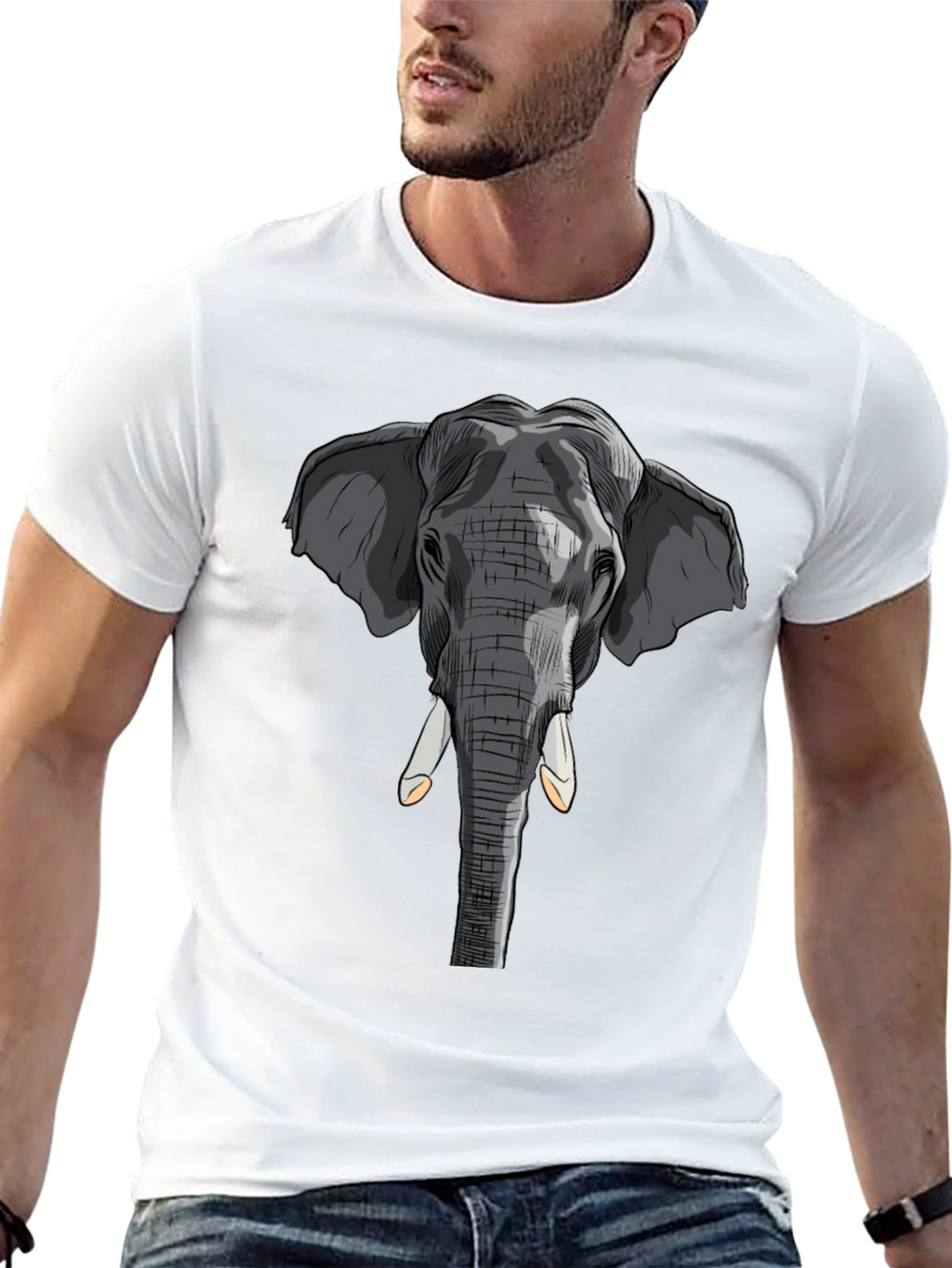 Elephant Graphic T-Shirt - Stylish Animal Print Tee
