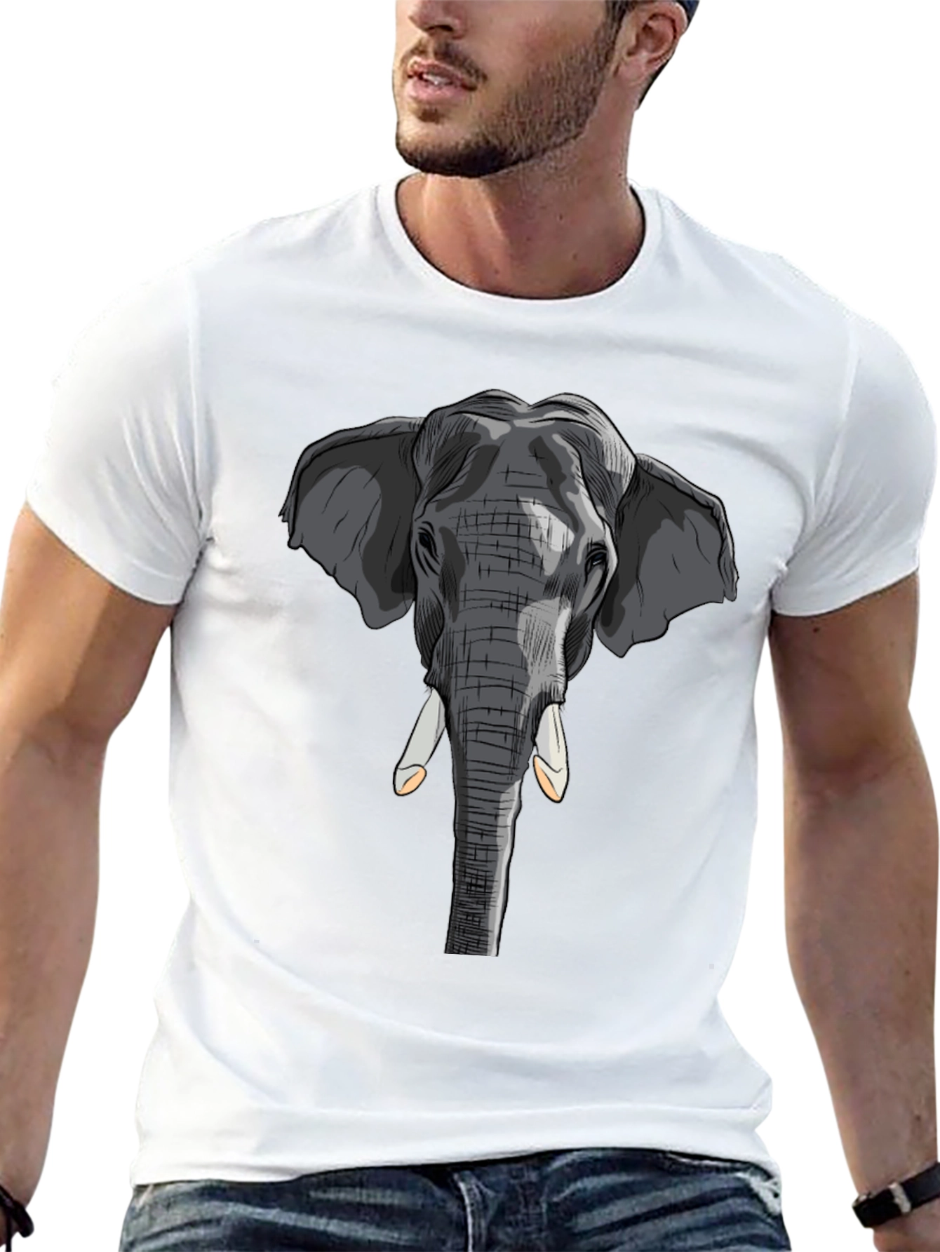 Elephant Graphic T-Shirt - Stylish Animal Print Tee