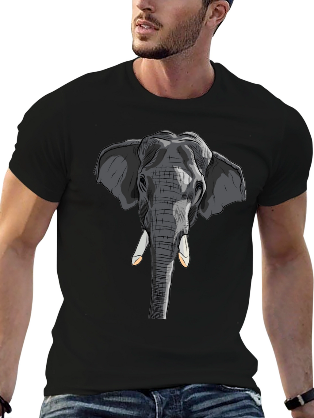 Elephant Graphic T-Shirt - Stylish Animal Print Tee