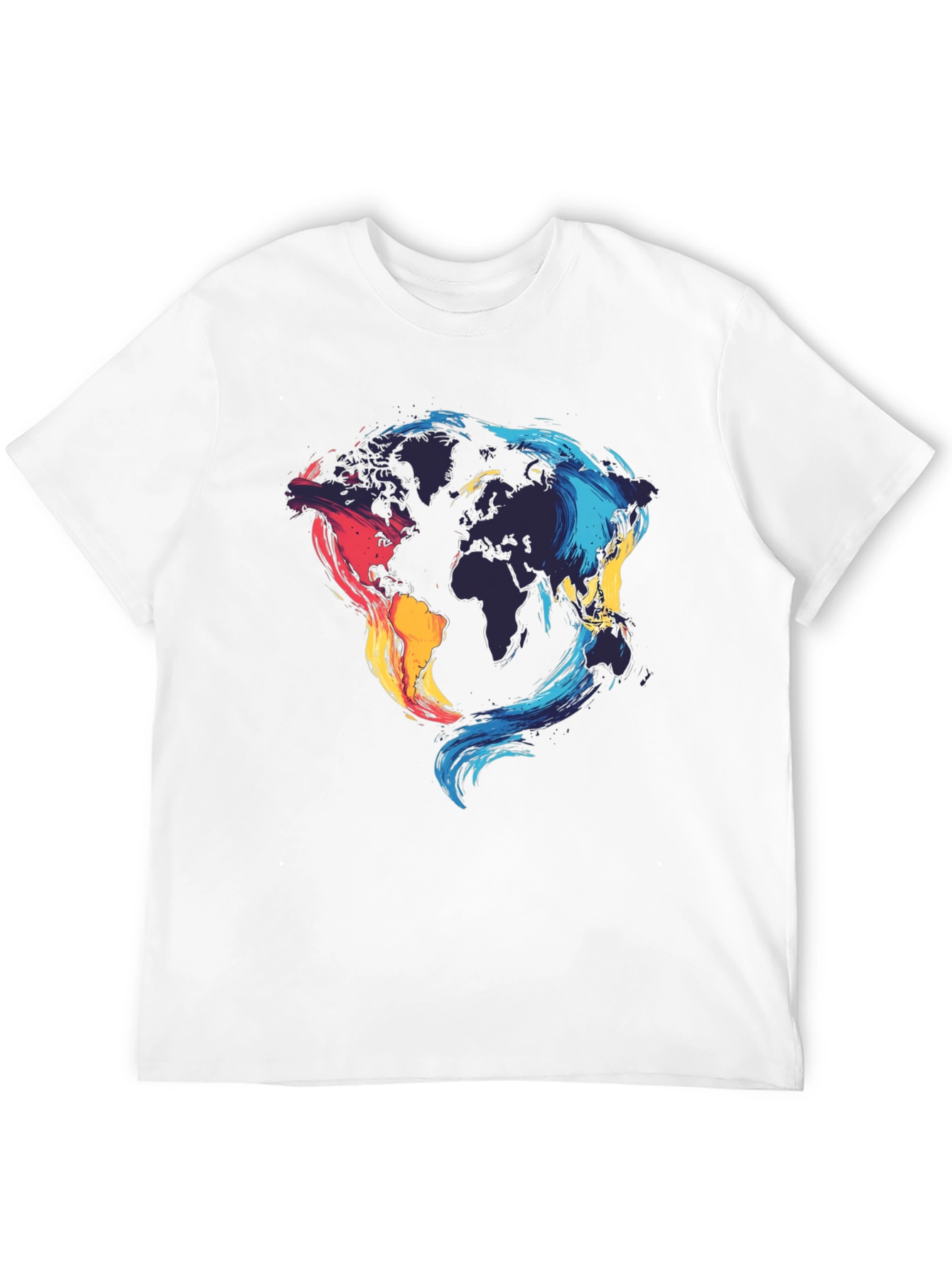 World Map Graphic Black T-Shirt