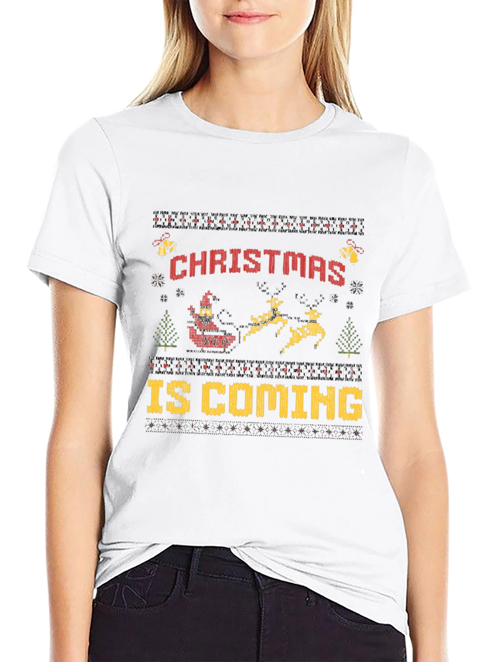Christmas Is Coming Ugly Sweater Style T-Shirt