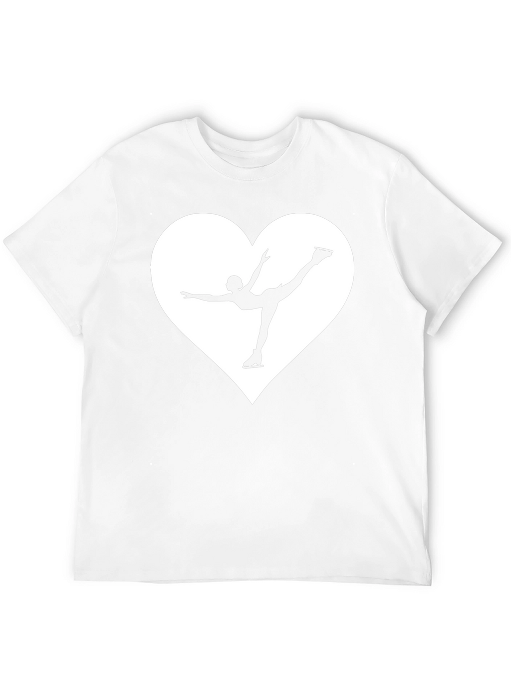 Figure Skating Heart Graphic Tee - Black Cotton T-Shirt