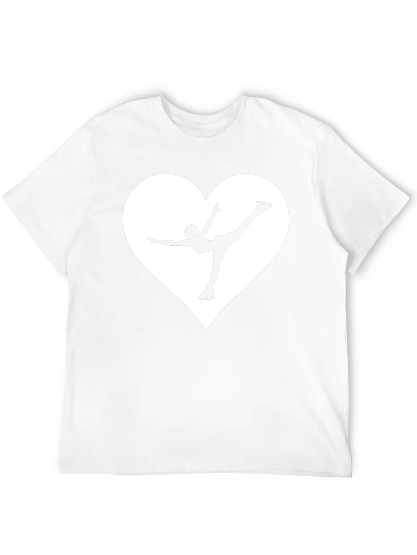 Figure Skating Heart Graphic Tee - Black Cotton T-Shirt