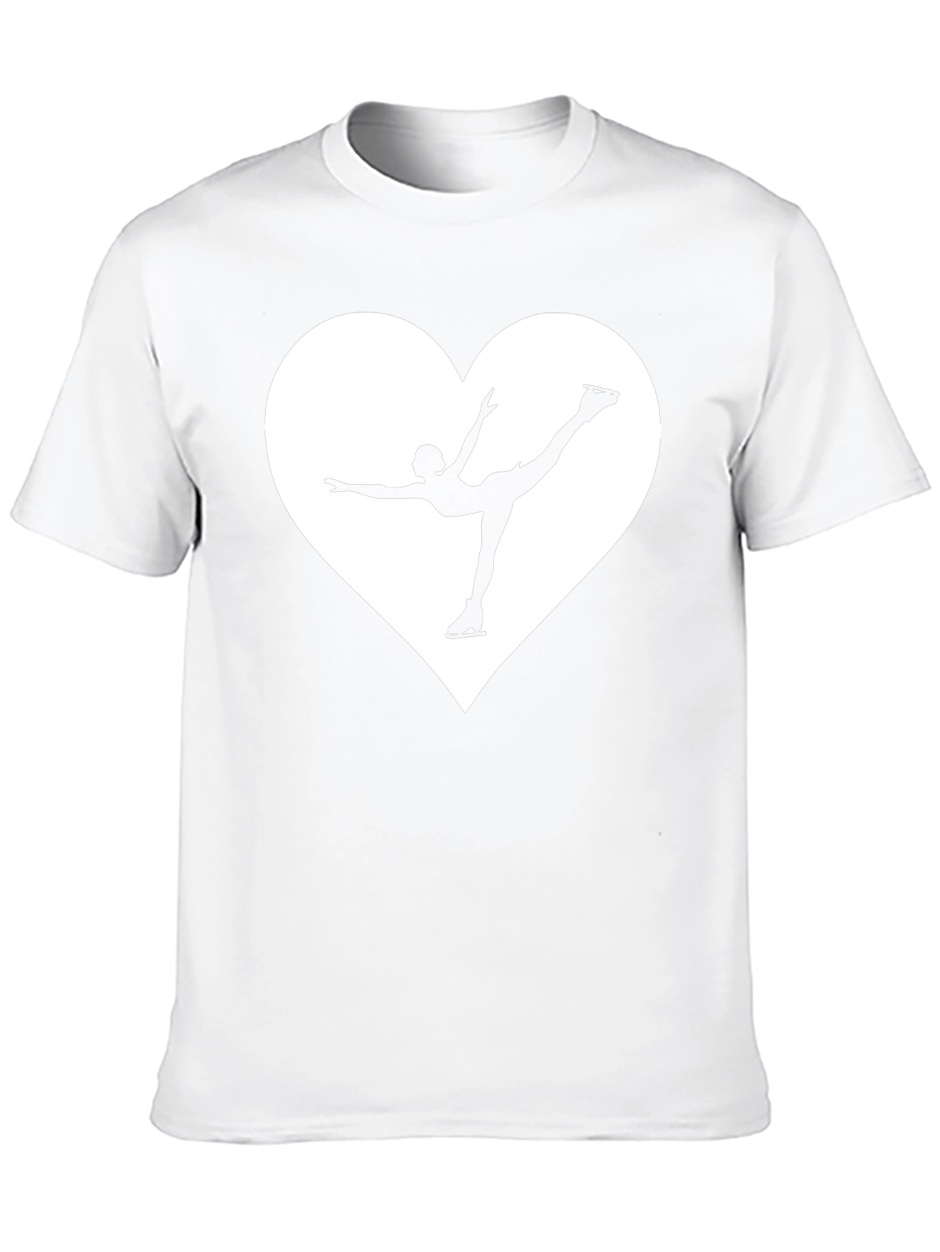 Figure Skating Heart Graphic Tee - Black Cotton T-Shirt