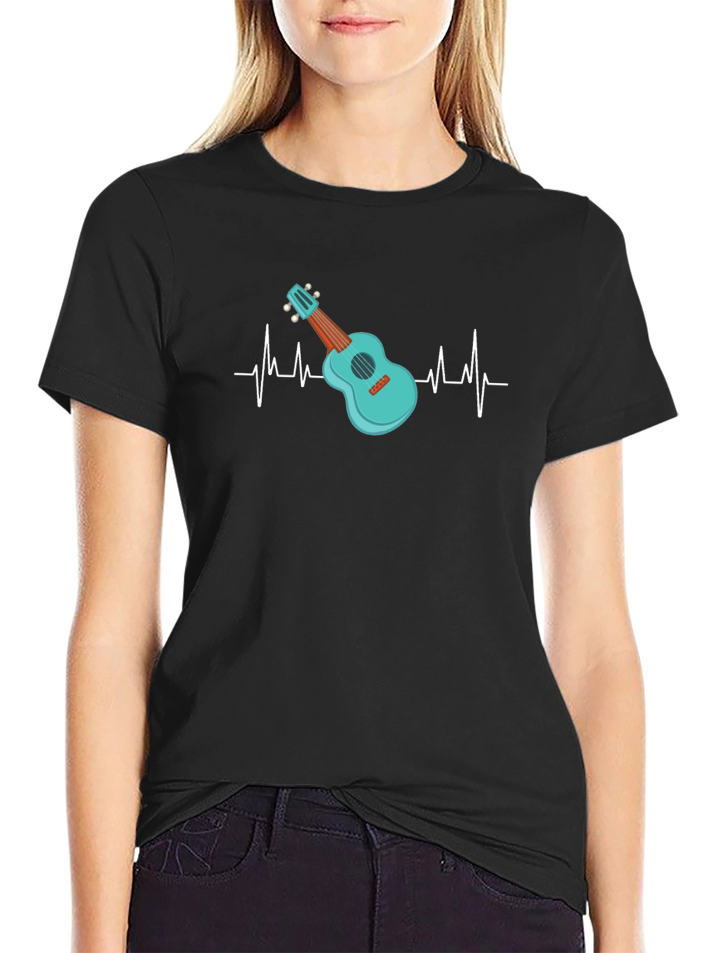 Ukulele Heartbeat T-Shirt - Music Lover Tee
