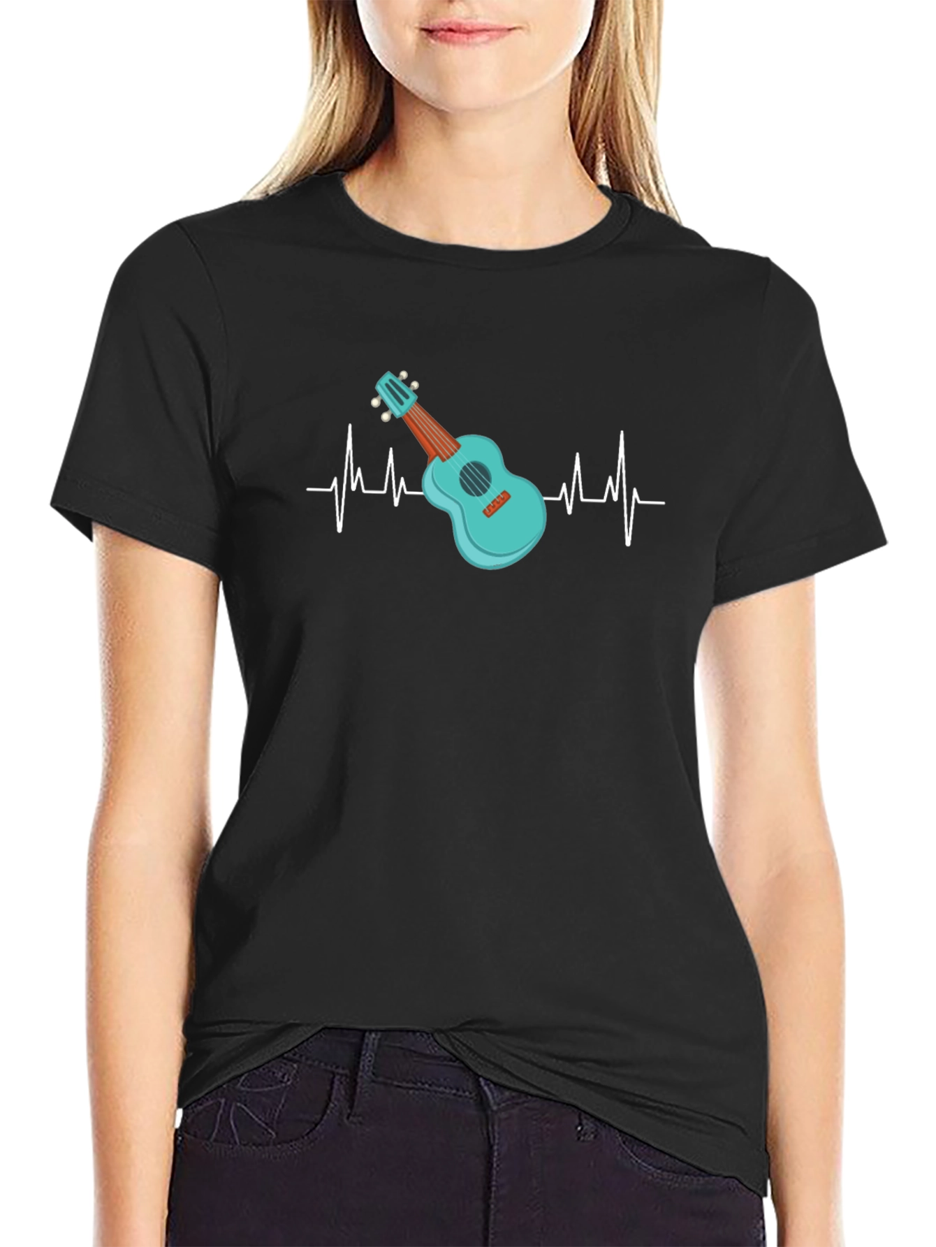 Ukulele Heartbeat T-Shirt - Music Lover Tee