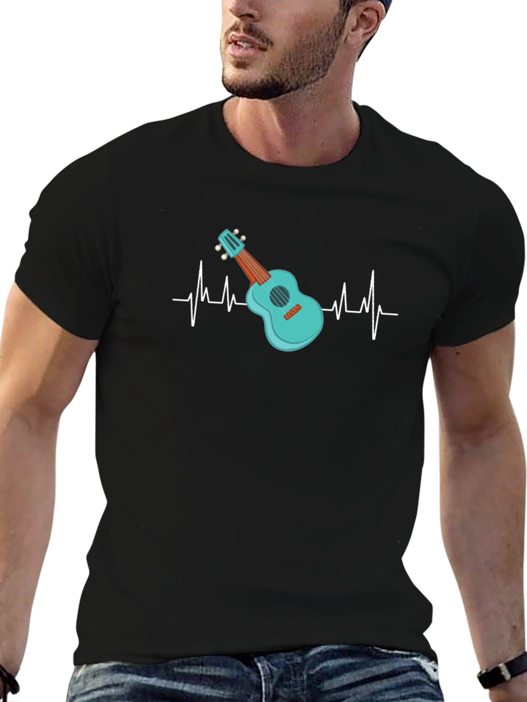 Ukulele Heartbeat T-Shirt - Music Lover Tee