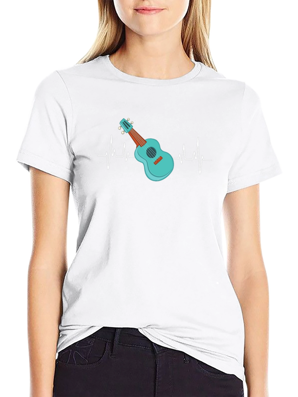 Ukulele Heartbeat T-Shirt - Music Lover Tee