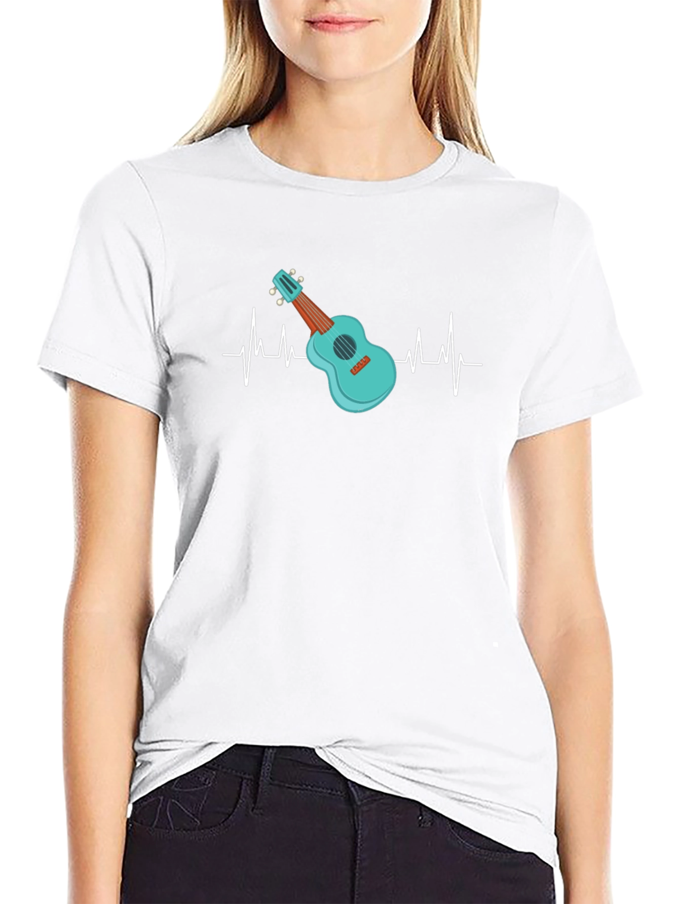 Ukulele Heartbeat T-Shirt - Music Lover Tee