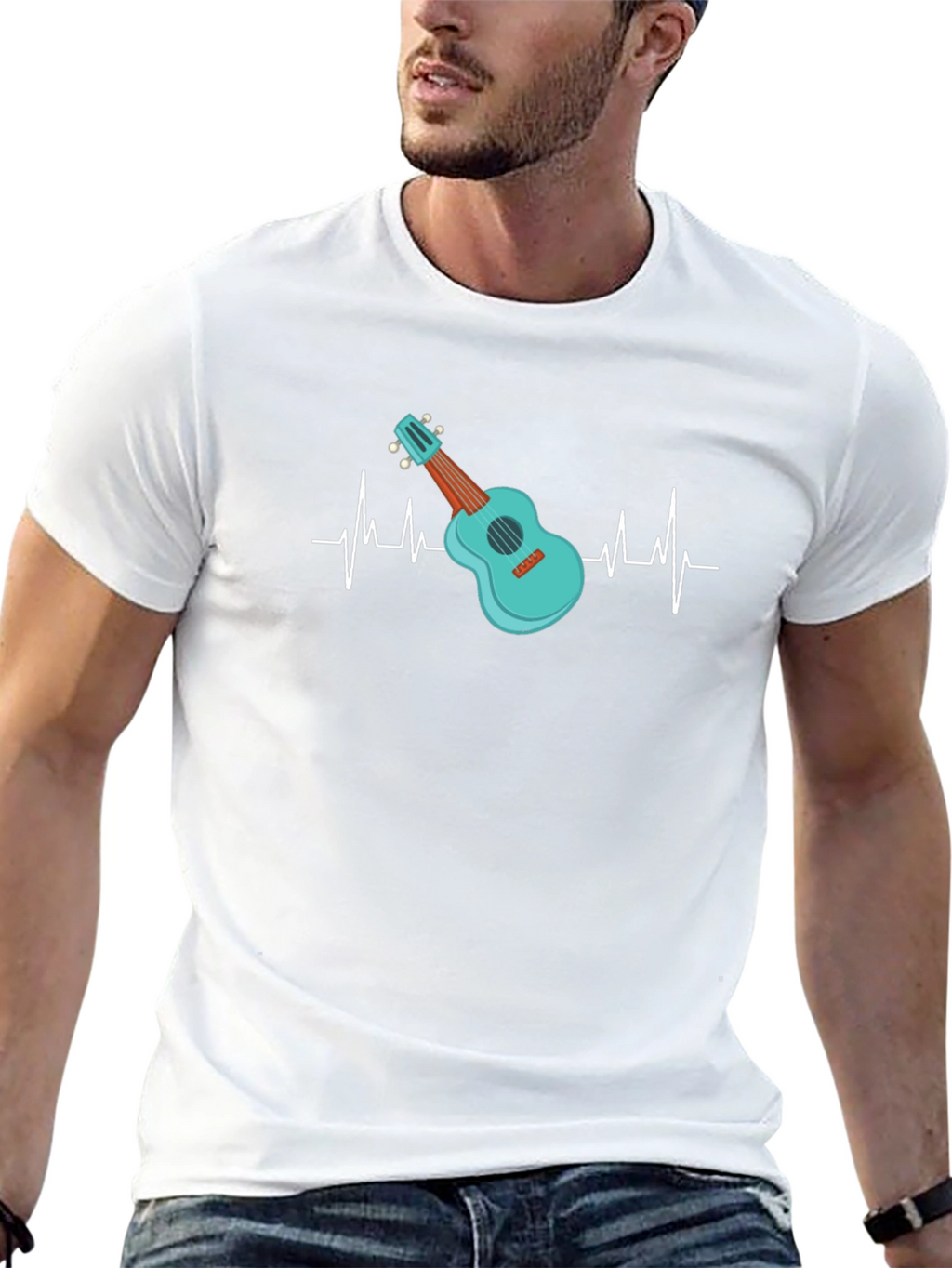 Ukulele Heartbeat T-Shirt - Music Lover Tee