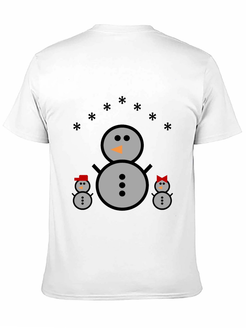 Snowman Family Black T-Shirt
