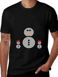 Snowman Family Black T-Shirt