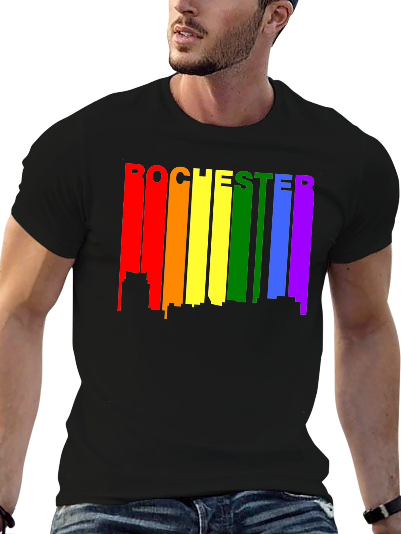 Rochester Pride Skyline T-Shirt - Black