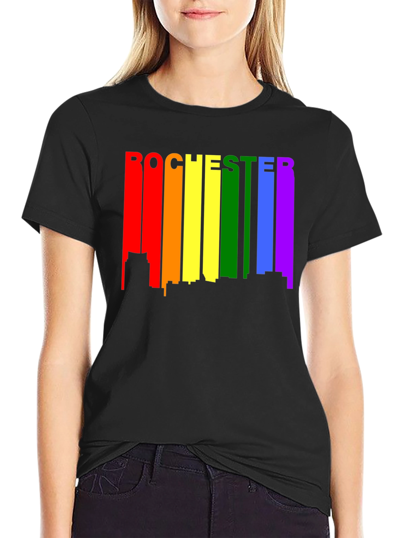 Rochester Pride Skyline T-Shirt - Black