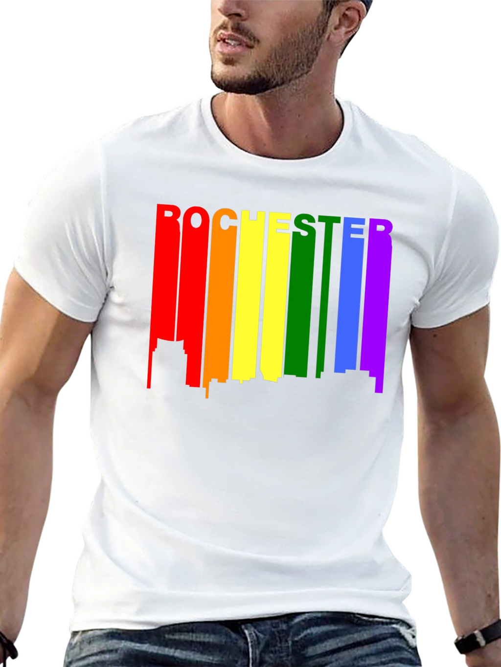 Rochester Pride Skyline T-Shirt - Black