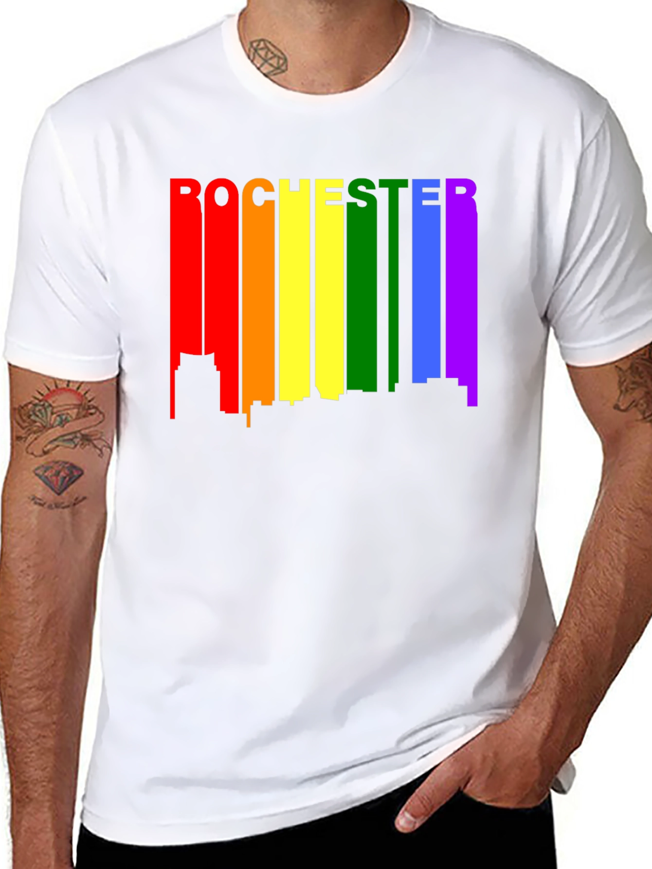 Rochester Pride Skyline T-Shirt - Black