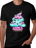 Kawaii Ice Cream Cone Black T-Shirt